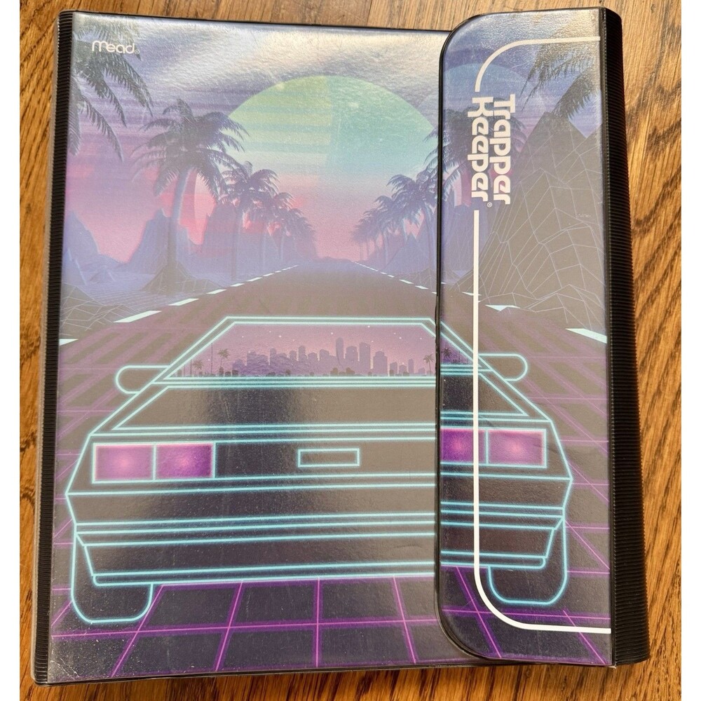 Mead Trapper Keeper Glow Retro 1” Binder Neon Car 80s Vaporwave Portfolio